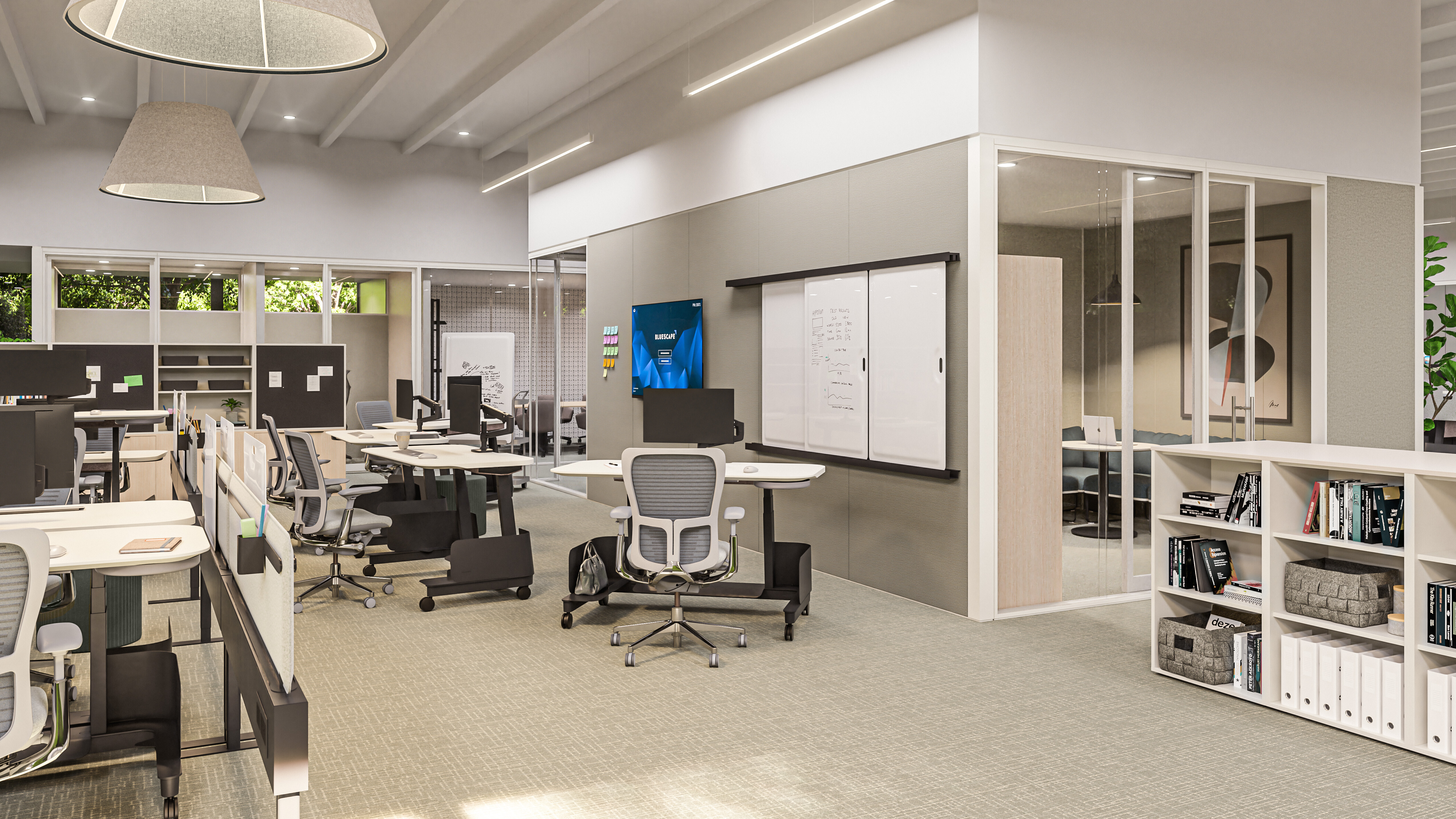 Hybrid office layouts