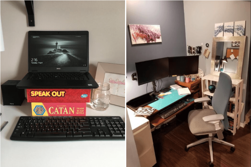 Home office designs for higher monitor height