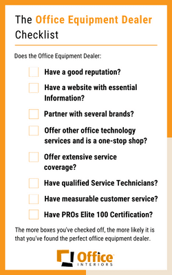 what to look for in an office equipment dealer