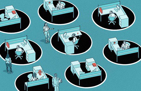 Animated & socially distanced workstations