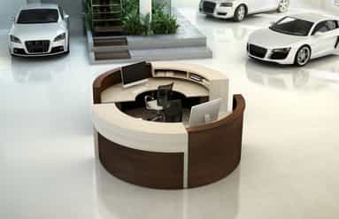 spherical reception desk